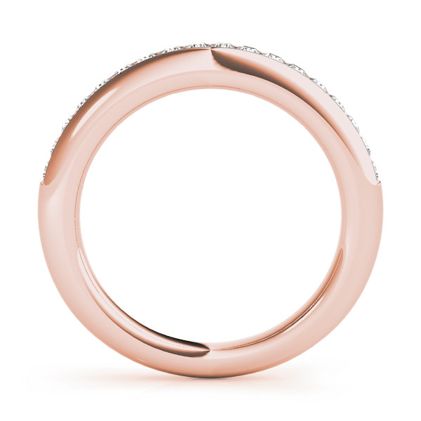 51242-Pink-1 Channel Set Wedding Ring, in Rose Gold - 50933
