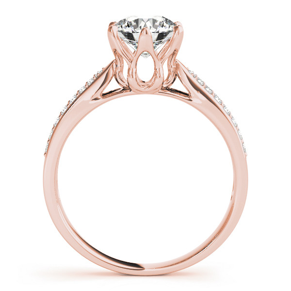 52260-Pink-1 Pave Engagement Ring, Round Shape, in Rose Gold - 84826