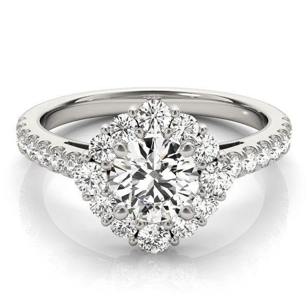 52269-White-2 Halo Engagement Ring, Round Shape, in White Gold - 84838
