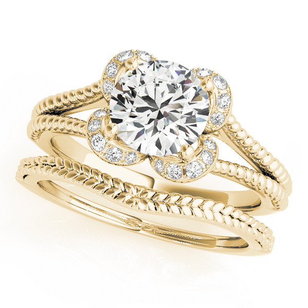 52395-Yellow-2 Halo Engagement Ring, Round Shape, in Yellow Gold - 50966
