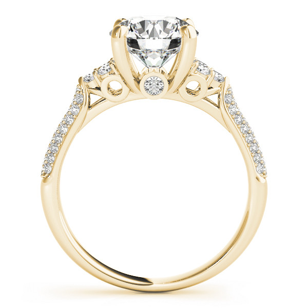 52401-Yellow-1 Side Stone Engagement Ring, Round Shape, in Yellow Gold - 84814