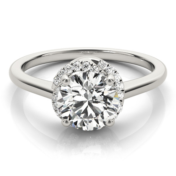 52405-White-2 Halo Engagement Ring, Round Shape, in Platinum - 84820