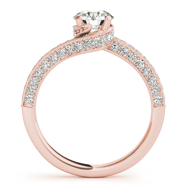52406-Pink-1 Vintage Engagement Ring, Round Shape, in Rose Gold - 84821