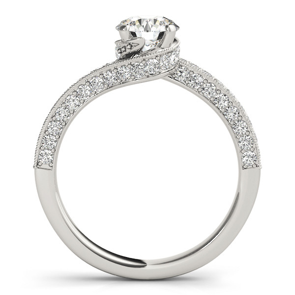 52406-White-1 Vintage Engagement Ring, Round Shape, in White Gold - 84821