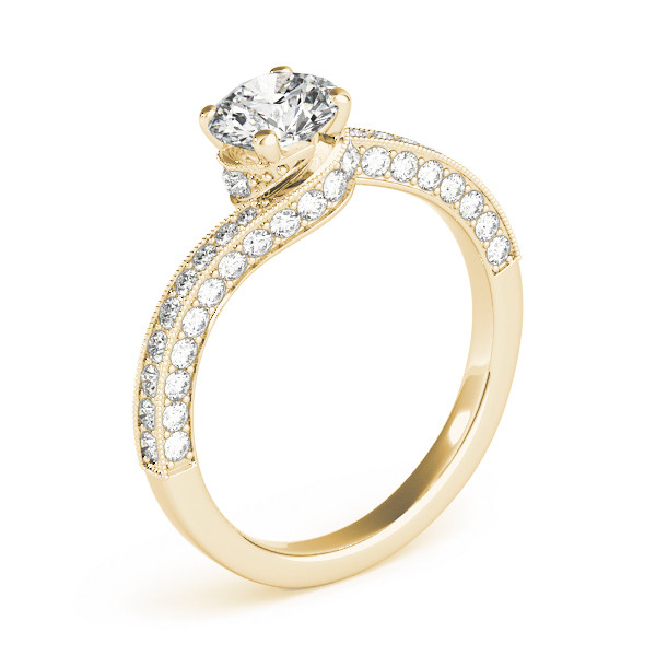 52406-Yellow-2 Vintage Engagement Ring, Round Shape, in Yellow Gold - 84821