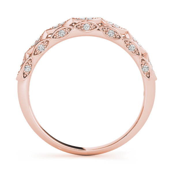 52459-Pink-1 Diamond Wedding Ring, in Rose Gold - 51044