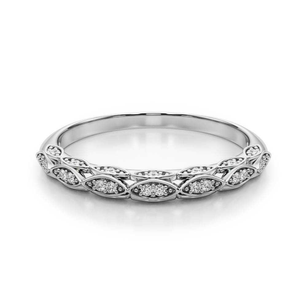 52459-White-2 Diamond Wedding Ring, in Platinum - 51044