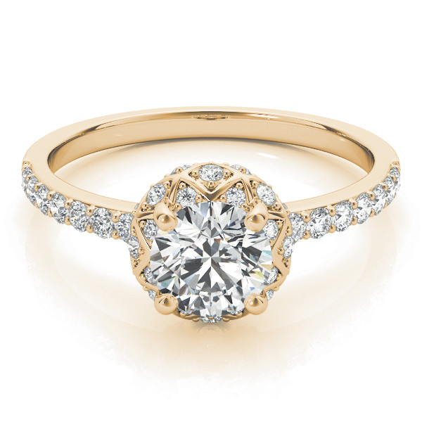52470-Yellow-2 Vintage Engagement Ring, Round Shape, in Yellow Gold - 51053