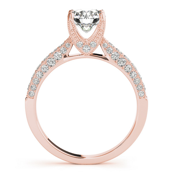 52482-Pink-1 Vintage Engagement Ring, Round Shape, in Rose Gold - 51061