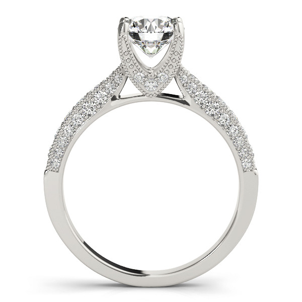 52482-White-1 Vintage Engagement Ring, Round Shape, in White Gold - 51061
