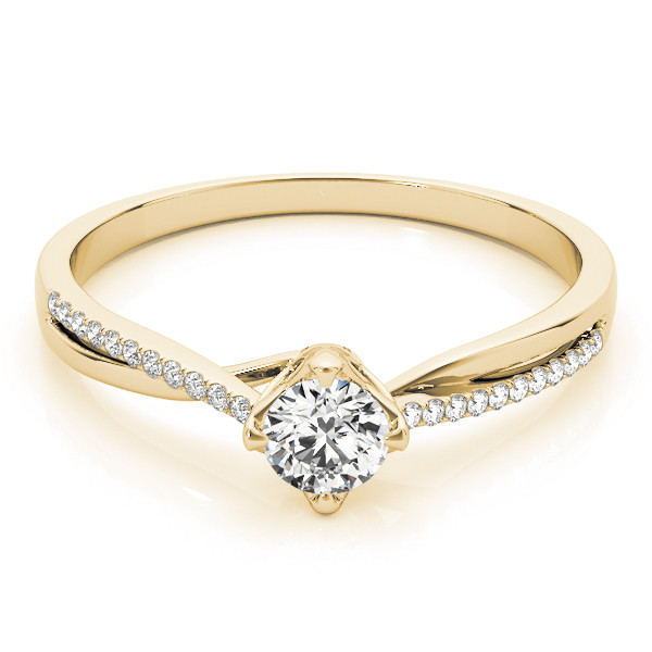 52513-Yellow-2 Vintage Engagement Ring, Round Shape, in Yellow Gold - 84888