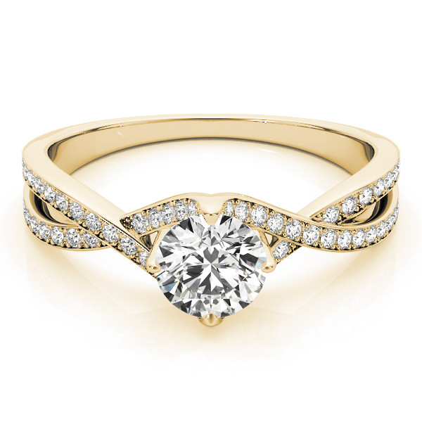 52515-Yellow-2 Vintage Engagement Ring, Round Shape, in Yellow Gold - 84891