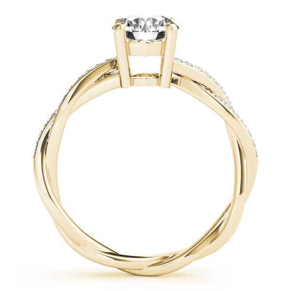 52547-Yellow-1 Side Stone Engagement Ring, Round Shape, in Yellow Gold - 84905