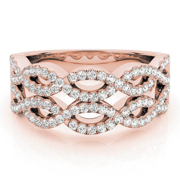 52644-Pink-2 Double Row Wedding Ring, in Rose Gold - 84863