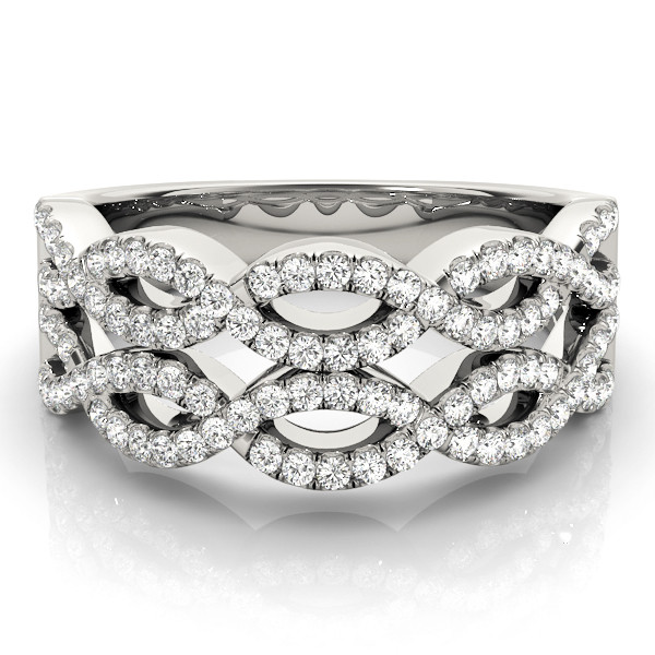 52644-White-2 Double Row Wedding Ring, in White Gold - 84863