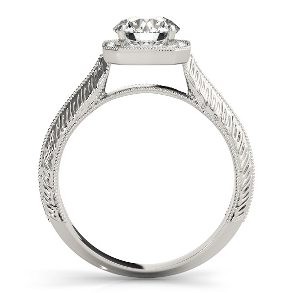53032-White-1 Halo Engagement Ring, Round Shape, in White Gold - 51046