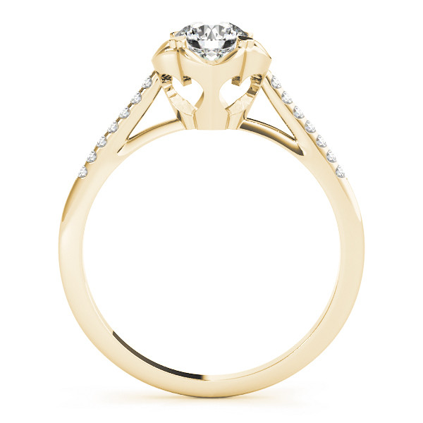 53349-Yellow-1 Side Stone Engagement Ring, Round Shape, in Yellow Gold - 84878
