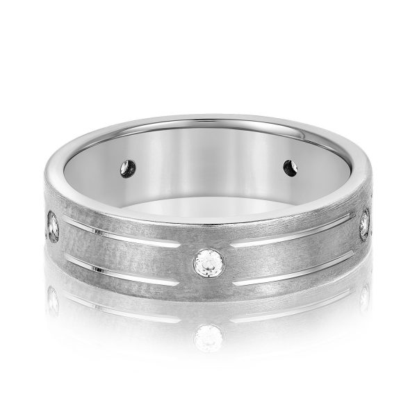 Men's Heavy Wedding Band, in White Gold - ND18119H