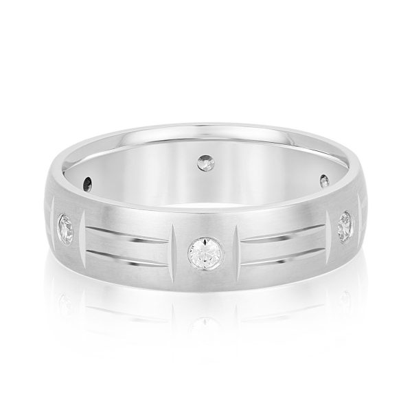 Men's Heavy Wedding Band, in White Gold - ND18121H