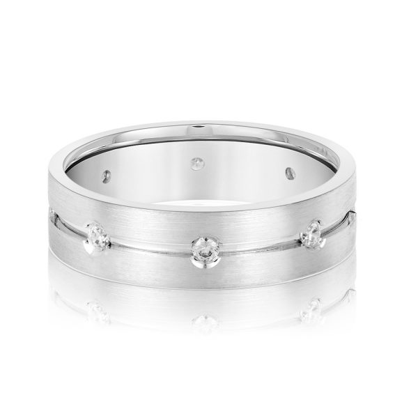 Men's Heavy Wedding Band, in White Gold - ND18245H