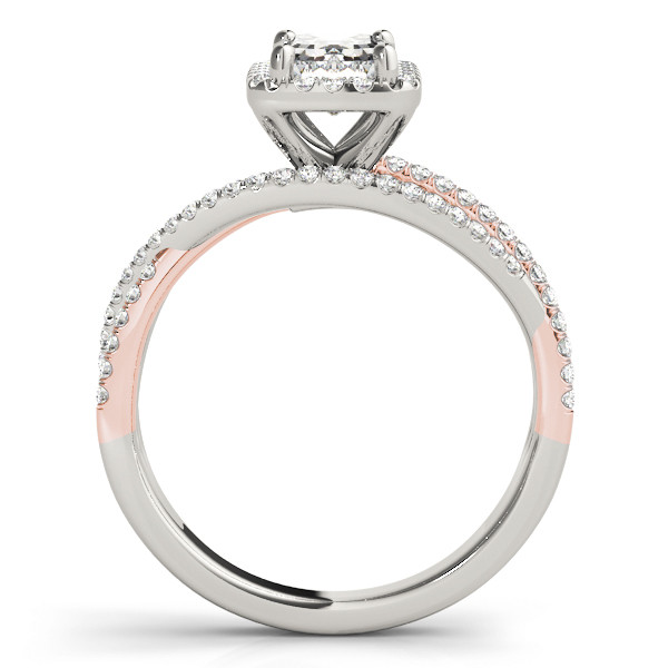 55788-Pink-1 Halo Engagement Ring, Emerald Shape, in Rose Gold - 51020