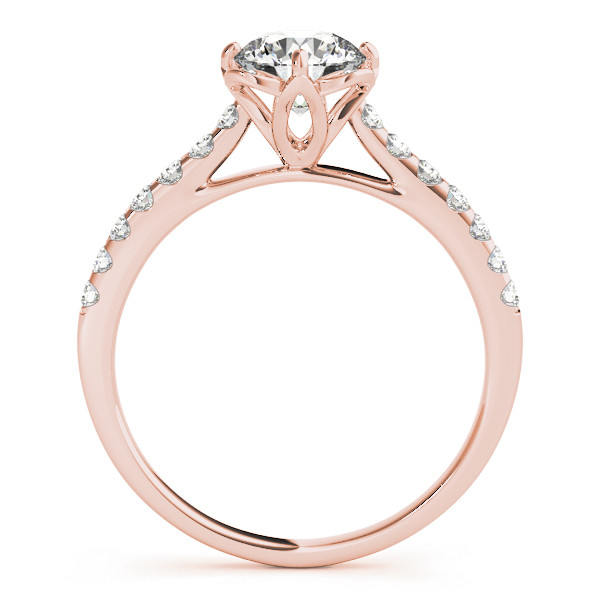 56105-Pink-1 Vintage Engagement Ring, Round Shape, in Rose Gold - 50957