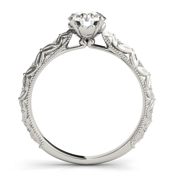 56108-White-1 Vintage Engagement Ring, Round Shape, in White Gold - 50963