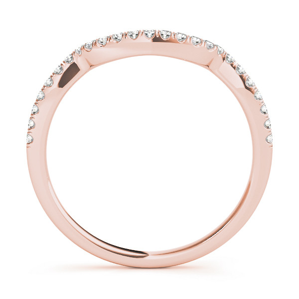 56135-Pink-1 Diamond Wedding Ring, in Rose Gold - 50997