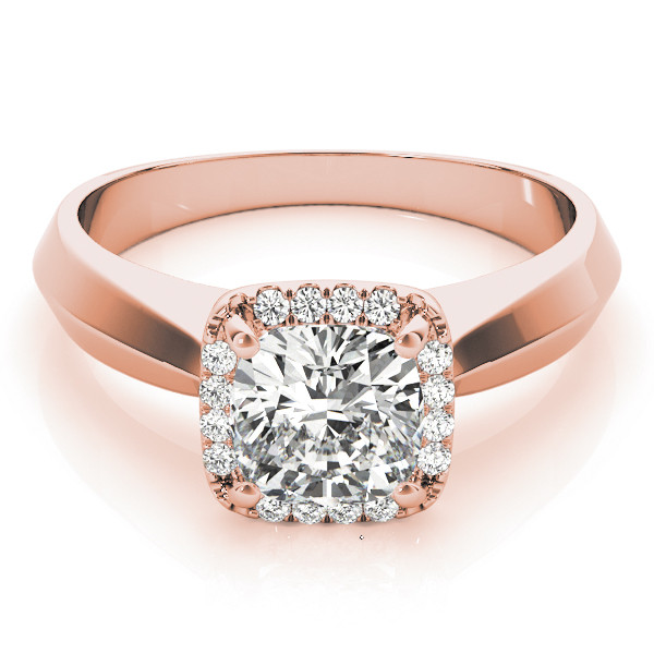 56291-Pink-2 Halo Engagement Ring, Cushion Shape, in Rose Gold - 84734