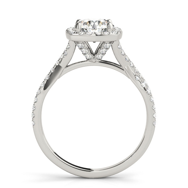 56340-White-1 Halo Engagement Ring, Round Shape, in Platinum - 84747