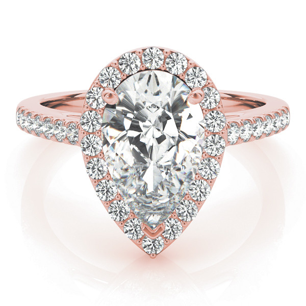 56341-Pink-2 Halo Engagement Ring, Pear Shape, in Rose Gold - 84755