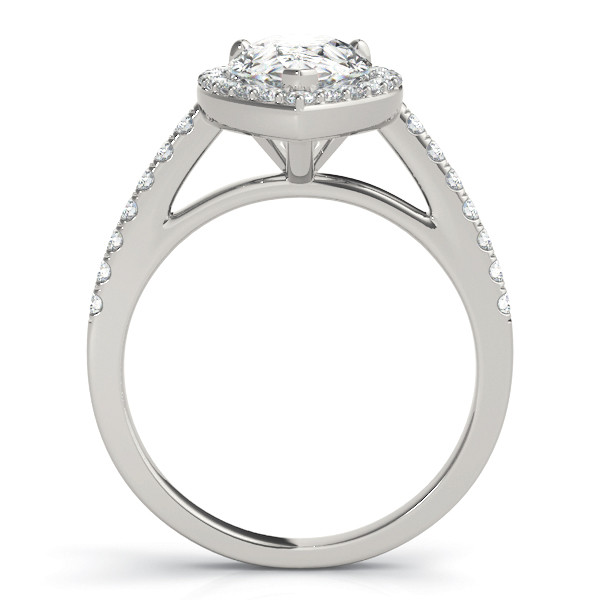 56341-White-1 Halo Engagement Ring, Pear Shape, in Sterling Silver - 84755