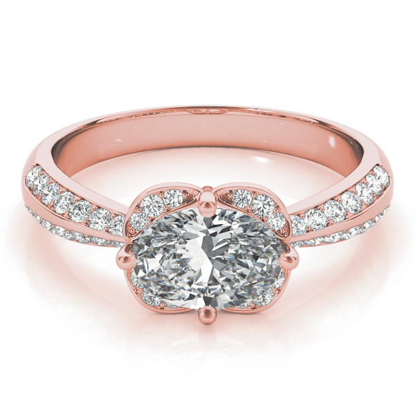 56348-Pink-2 Halo Engagement Ring, Oval Shape, in Rose Gold - 84885