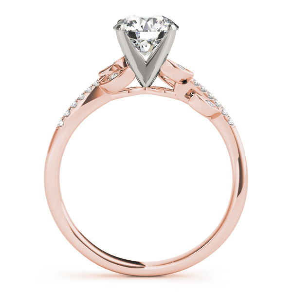 56350-Pink-1 Side Stone Engagement Ring, Round Shape, in Rose Gold - 84890