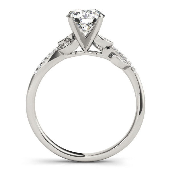 56350-White-1 Side Stone Engagement Ring, Round Shape, in Sterling Silver - 84890