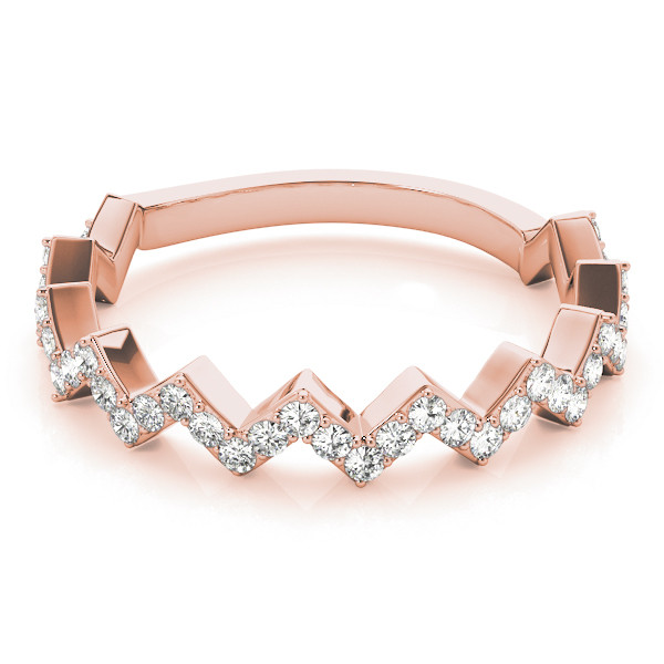 56537-Pink-2 Stackable Wedding Ring, in Rose Gold - 84980