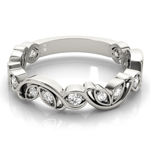 56543-White-2 Stackable Wedding Ring, in White Gold - 84986