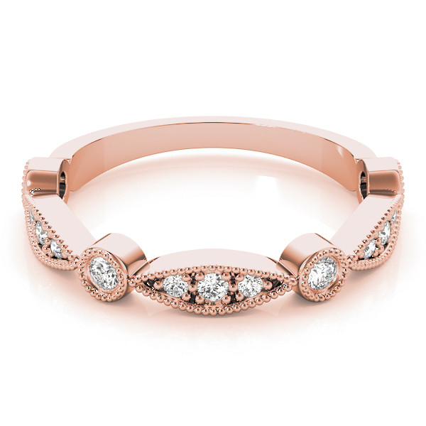 56551-Pink-2 Stackable Wedding Ring, in Rose Gold - 84994