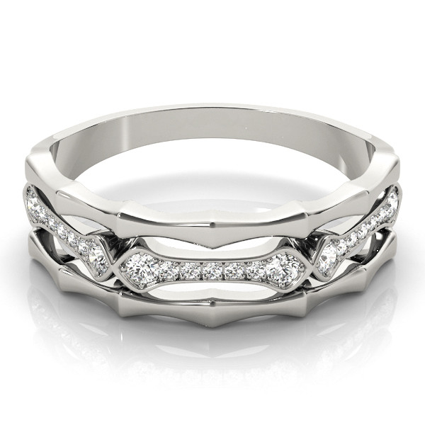 56605-White-2 Fashion Wedding Ring, in White Gold - 85010