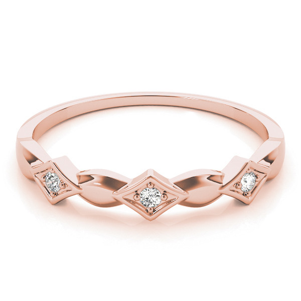 56610-Pink-2 Fashion Wedding Ring, in Rose Gold - 85016