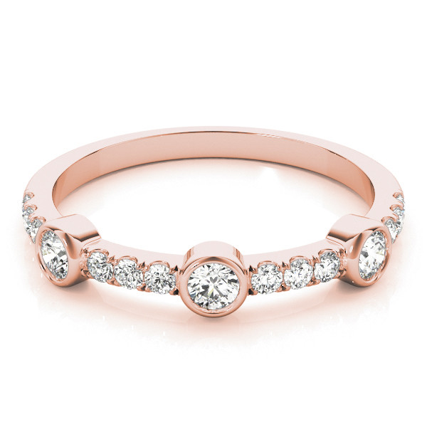 56613-Pink-2 Fashion Wedding Ring, in Rose Gold - 85023