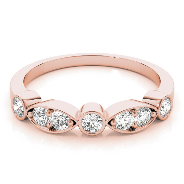 56615-Pink-2 Fashion Wedding Ring, in Rose Gold - 85025