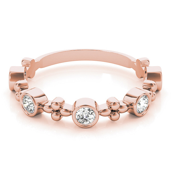 56617-Pink-2 Fashion Wedding Ring, in Rose Gold - 85028