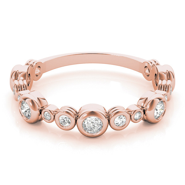 56618-Pink-2 Fashion Wedding Ring, in Rose Gold - 85031