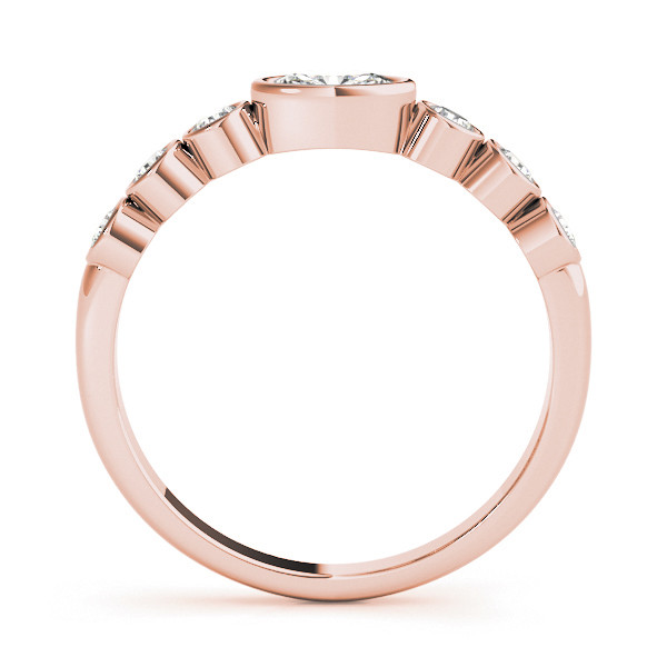 56625-Pink-1 Diamond Wedding Ring, Oval Shape, in Rose Gold - 85039