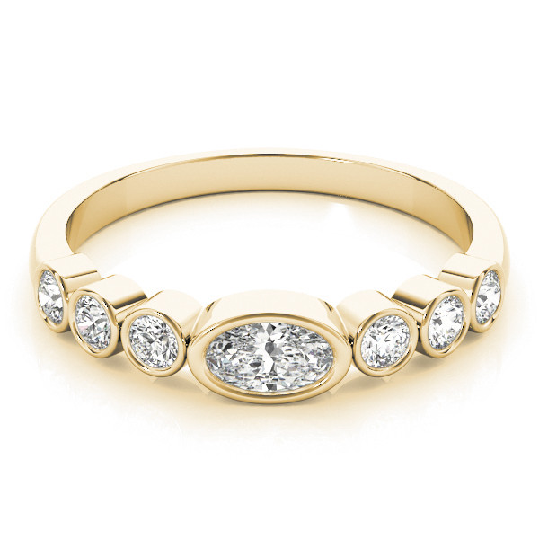 56625-Yellow-2 Diamond Wedding Ring, Oval Shape, in Yellow Gold - 85039