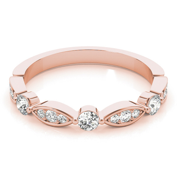 56626-Pink-2 Stackable Wedding Ring, in Rose Gold - 85042
