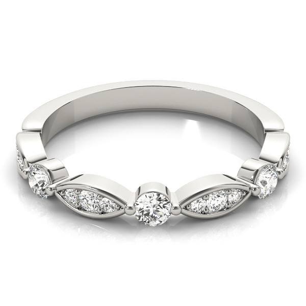 56626-White-2 Stackable Wedding Ring, in White Gold - 85042