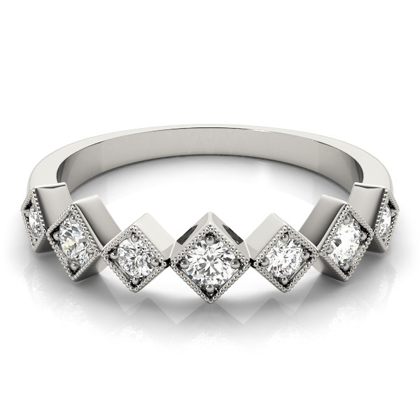 56628-White-2 Stackable Wedding Ring, in White Gold - 85044
