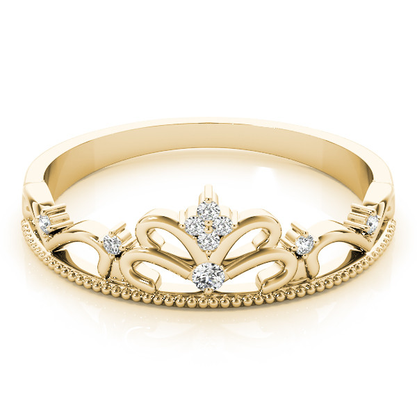 56785-Yellow-2 Tiara Fashion Ring, Round Shape, in Yellow Gold - 84815